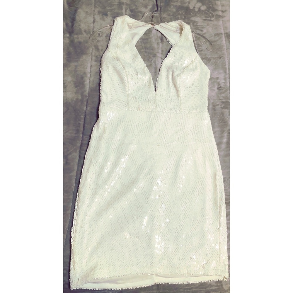 White sequin dress